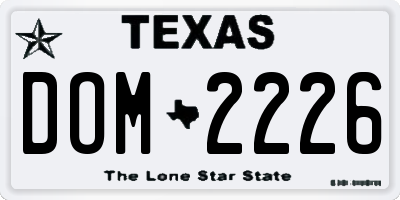 TX license plate DOM2226
