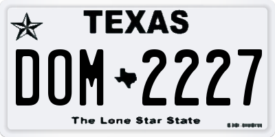TX license plate DOM2227