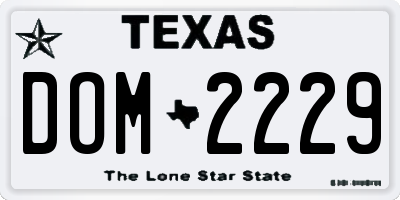 TX license plate DOM2229