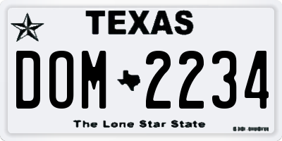 TX license plate DOM2234