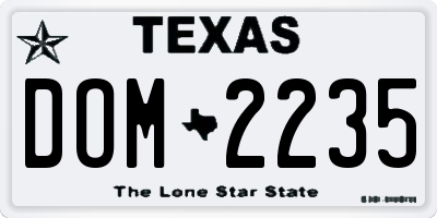 TX license plate DOM2235