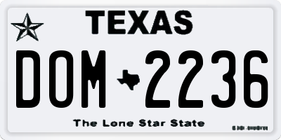 TX license plate DOM2236