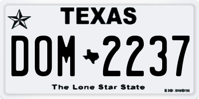 TX license plate DOM2237