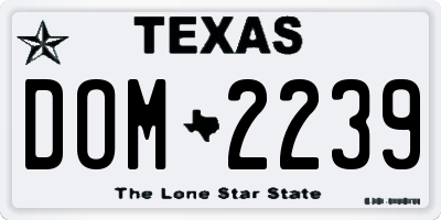 TX license plate DOM2239