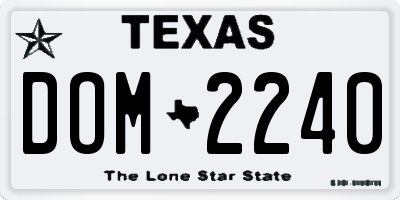 TX license plate DOM2240
