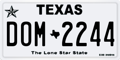 TX license plate DOM2244