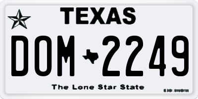 TX license plate DOM2249
