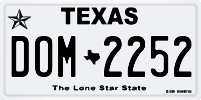 TX license plate DOM2252