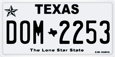TX license plate DOM2253