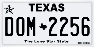 TX license plate DOM2256