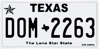 TX license plate DOM2263