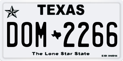 TX license plate DOM2266