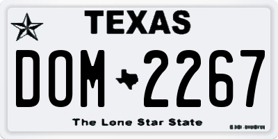 TX license plate DOM2267