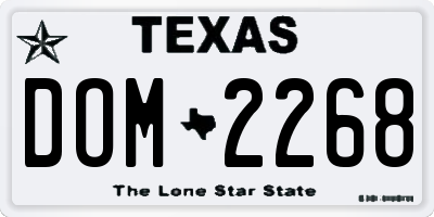 TX license plate DOM2268