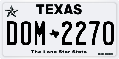 TX license plate DOM2270