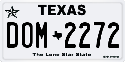 TX license plate DOM2272