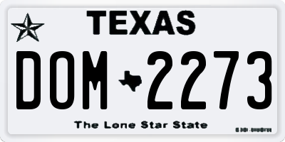 TX license plate DOM2273