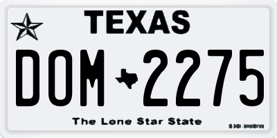 TX license plate DOM2275