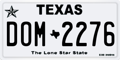 TX license plate DOM2276
