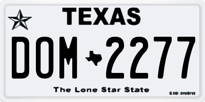 TX license plate DOM2277