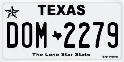 TX license plate DOM2279