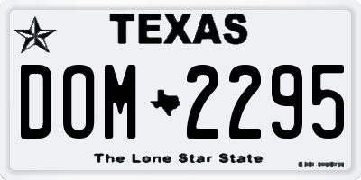 TX license plate DOM2295