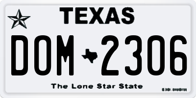TX license plate DOM2306