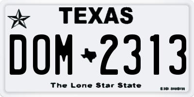 TX license plate DOM2313