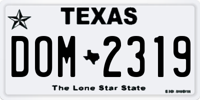 TX license plate DOM2319