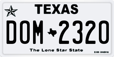 TX license plate DOM2320