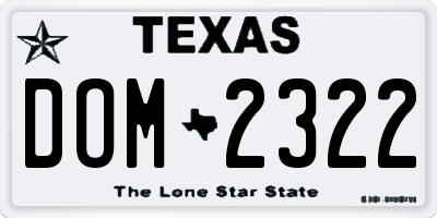 TX license plate DOM2322
