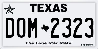 TX license plate DOM2323