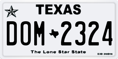 TX license plate DOM2324
