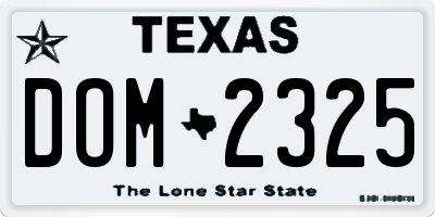 TX license plate DOM2325