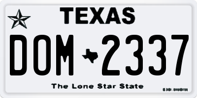 TX license plate DOM2337