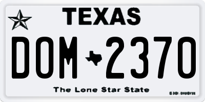 TX license plate DOM2370