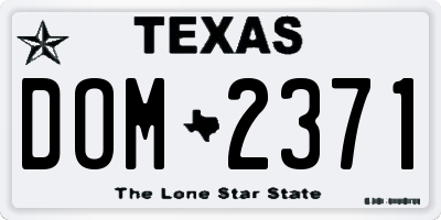 TX license plate DOM2371