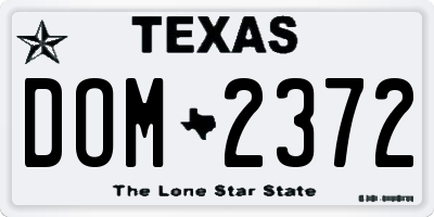 TX license plate DOM2372