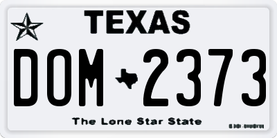 TX license plate DOM2373