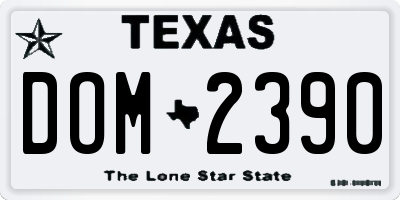 TX license plate DOM2390