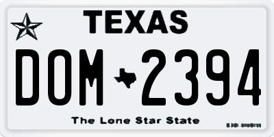 TX license plate DOM2394