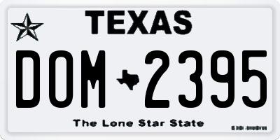 TX license plate DOM2395
