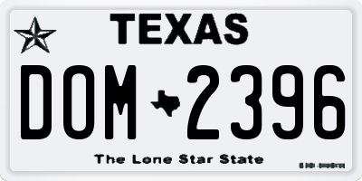 TX license plate DOM2396
