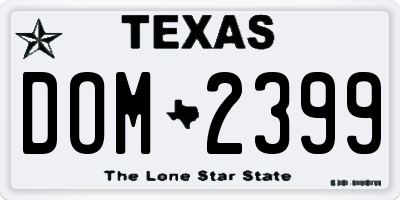 TX license plate DOM2399