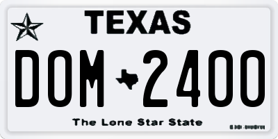 TX license plate DOM2400