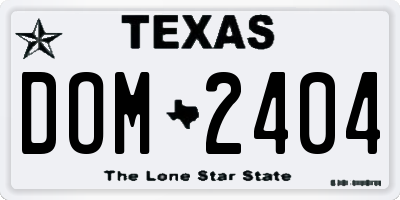TX license plate DOM2404