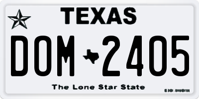 TX license plate DOM2405