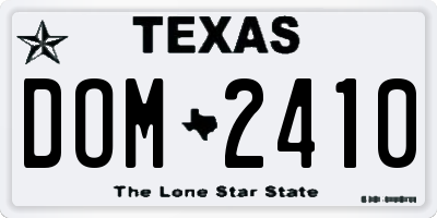 TX license plate DOM2410