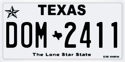 TX license plate DOM2411