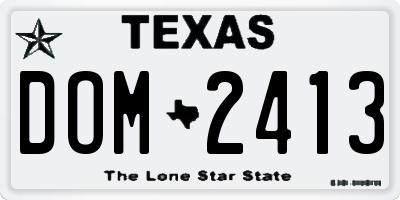 TX license plate DOM2413